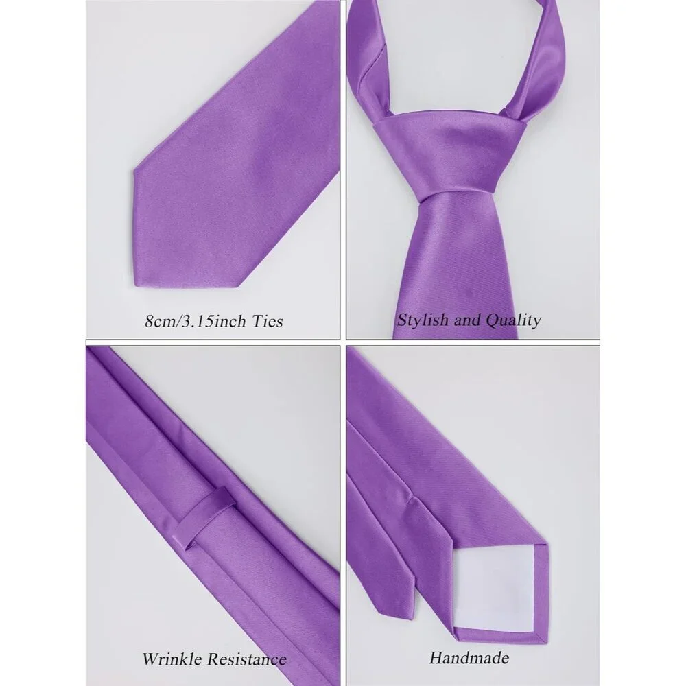 Men's Royal Purple Solid Color 8 Cm (3.15in) Polyester Formal Neck Ties